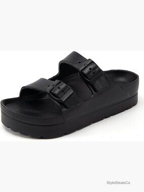 Women's Platform Sandals with Arch Support Adjustable Slide Lightweight